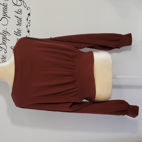 NWT Free People All Nighter Long Sleeve Waffle Crop Top - XL - Red Jasper - Picture 6 of 16